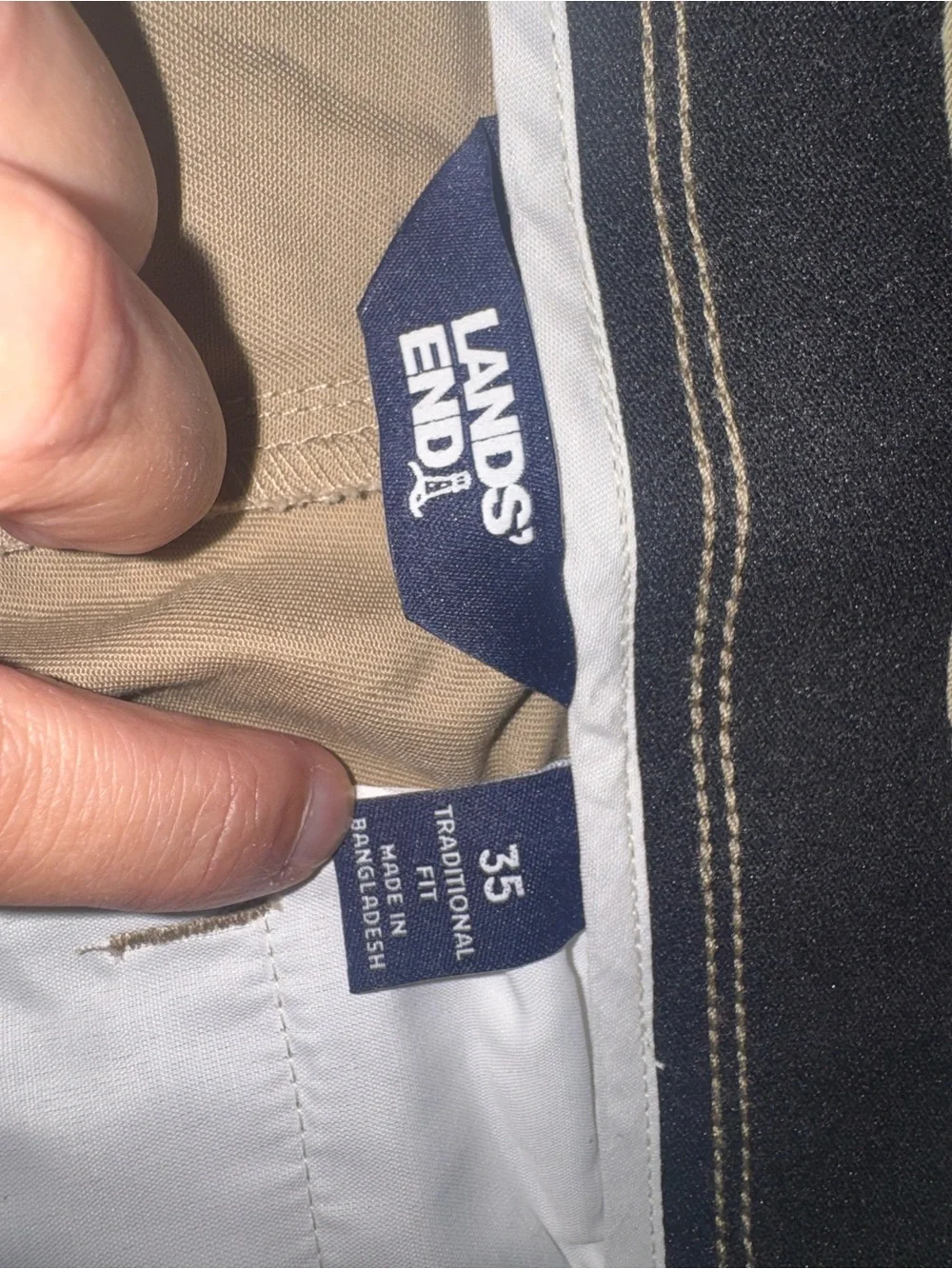 Lands' End Men's Khaki Chinos in Light Tan
